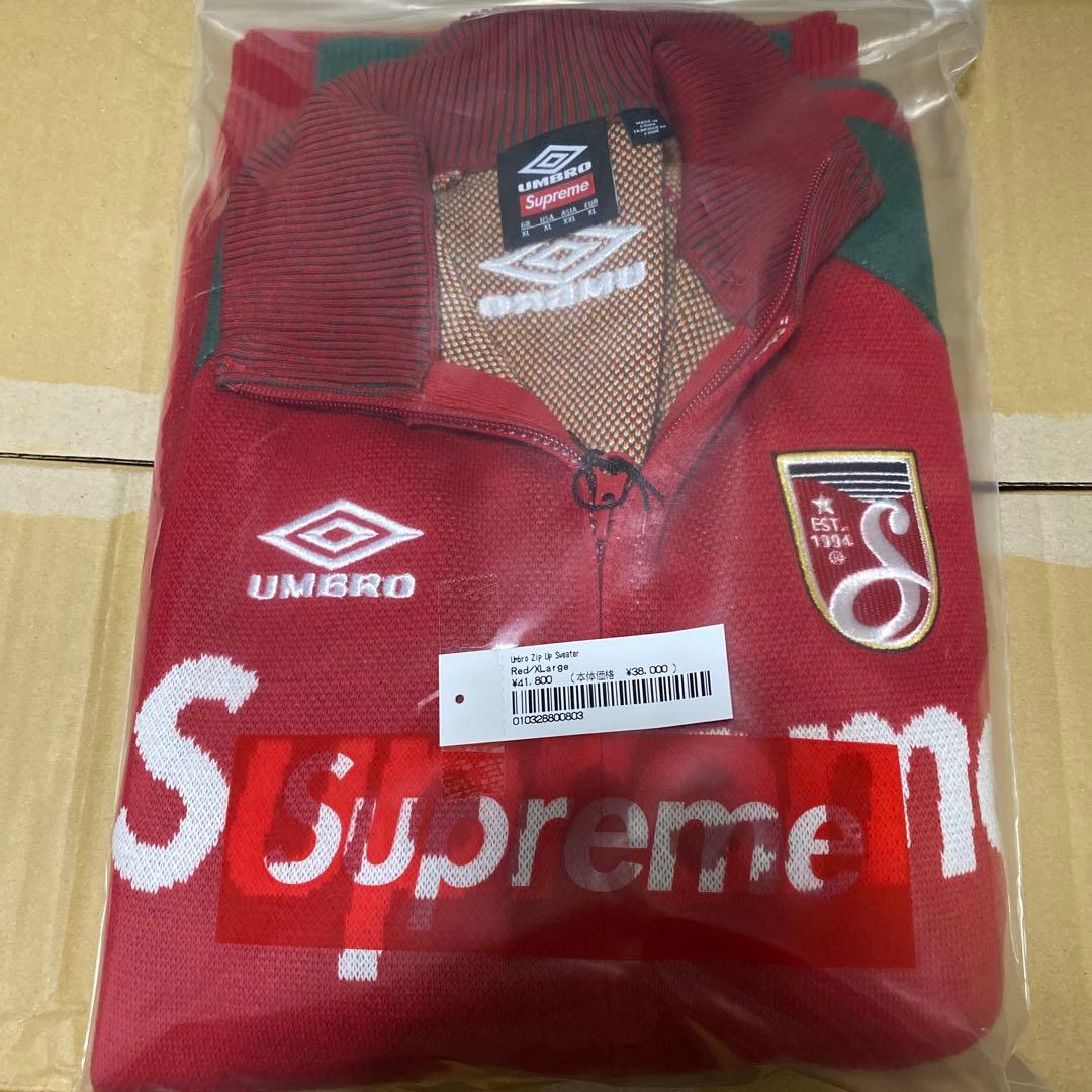 Supreme Umbro Zip Up Sweater XL Red - メルカリ