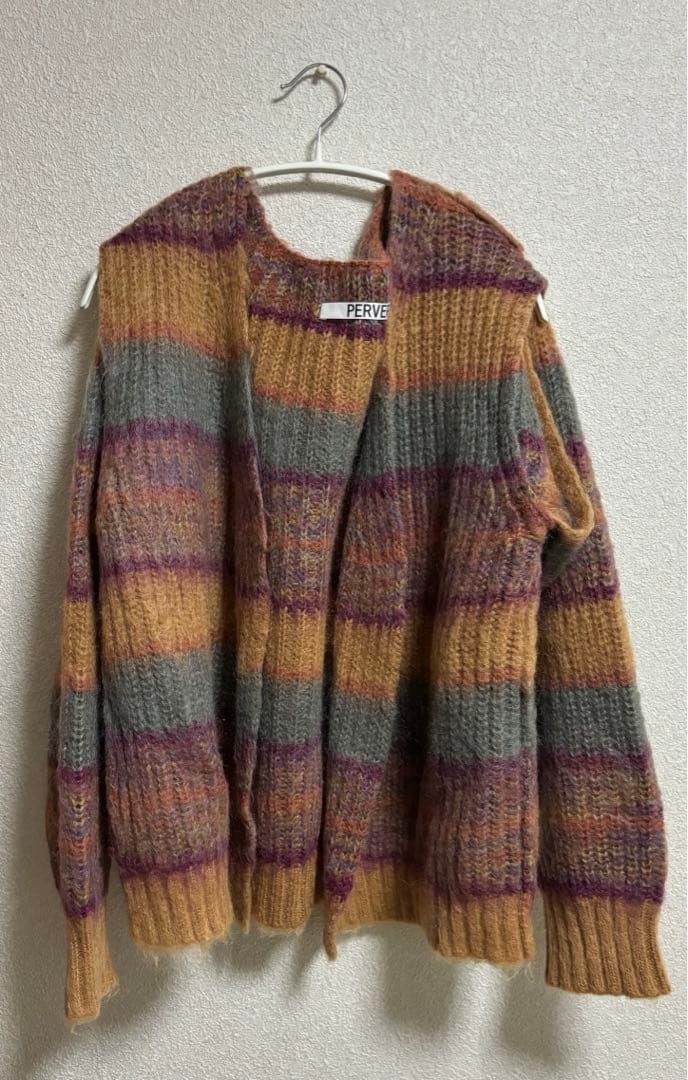 タイムセール 美品 perverze モヘアニットカーディガン ピンク - メルカリ