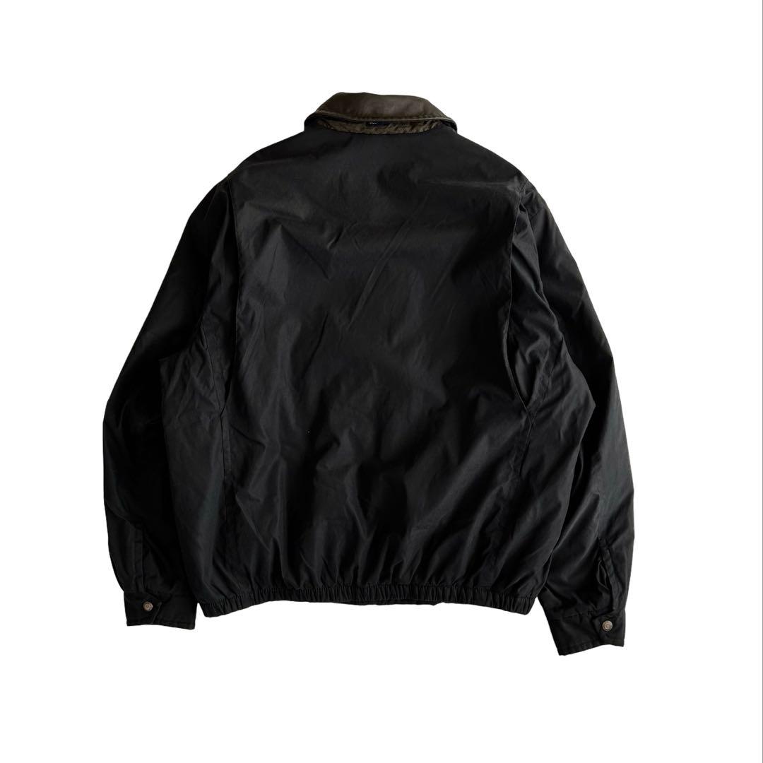 希少】90s DOCKERS 襟レザー 裏フリース ドリズラージャケット 黒L