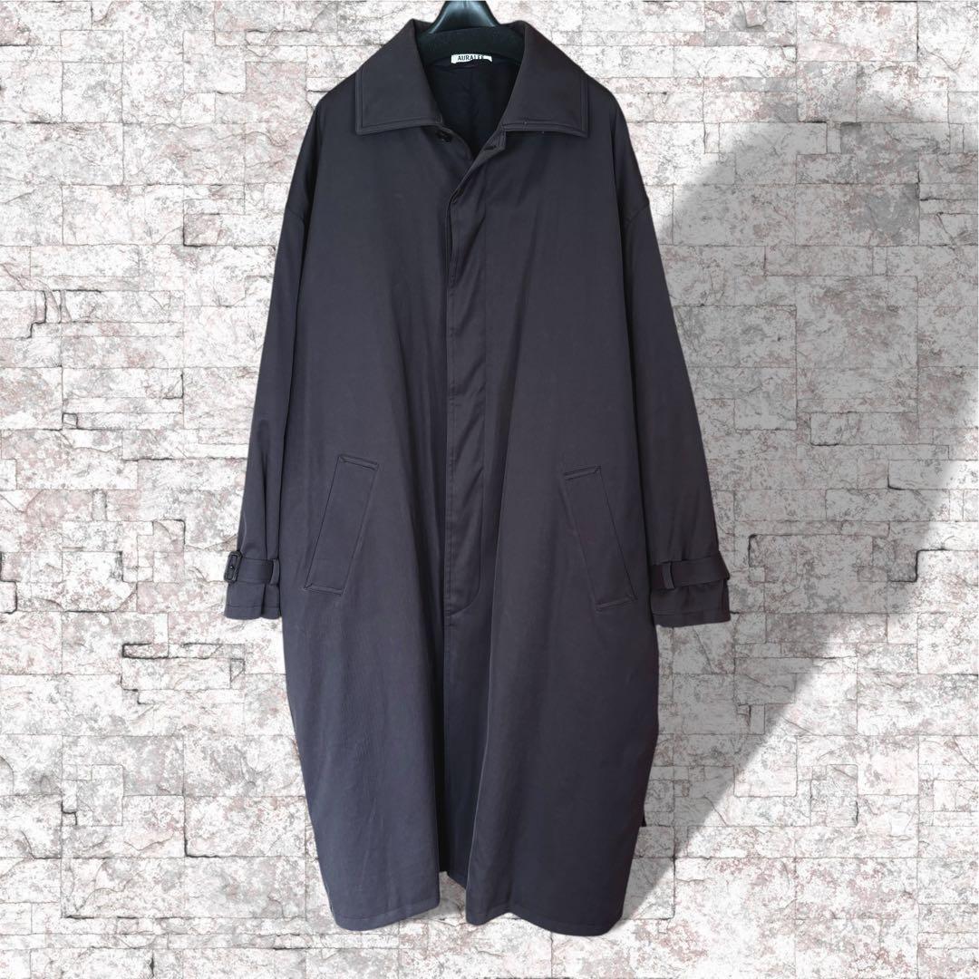 AURALEE シャンブレーツイル 中綿 ステンカラー パテッド コート 60/40クロス Sorona®Dupont 中綿 ステンカラーコート【送料無料