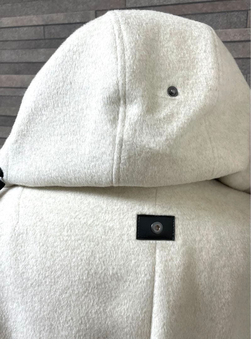 キヨコタカセ アンゴラ ウール フード フィールド コート エクリュ