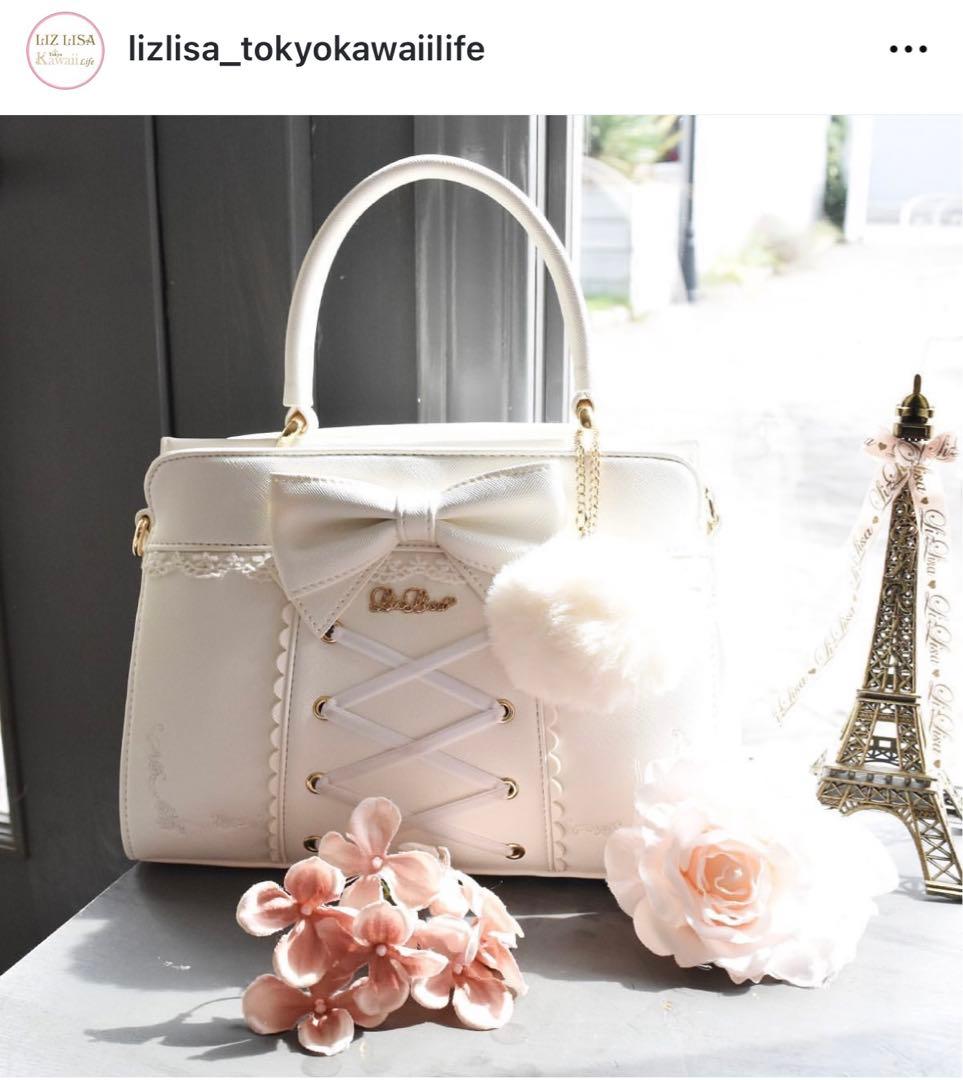 LIZLISA レースアップリボンバッグ ホワイト - メルカリ