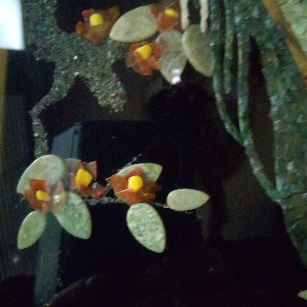 天然石絵画・貴石絵画・アンテーク美術工芸品／孔雀（クジャク］／俊若