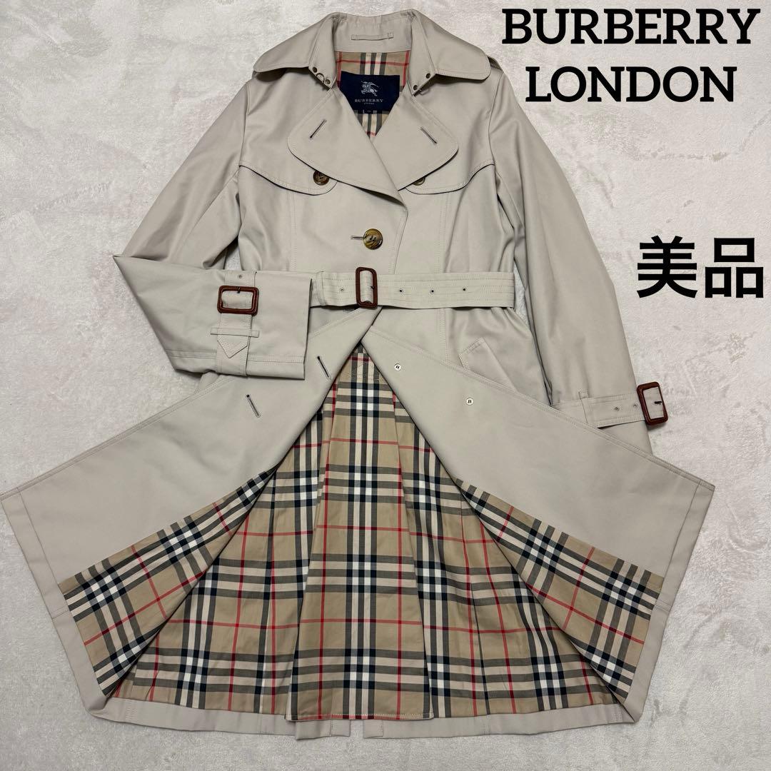 美品　バーバリーロンドン　トレンチコート　ベージュ　40 L チェック BURBERRY - 美品 Vintage バーバリー Burberrys コート トレンチコート