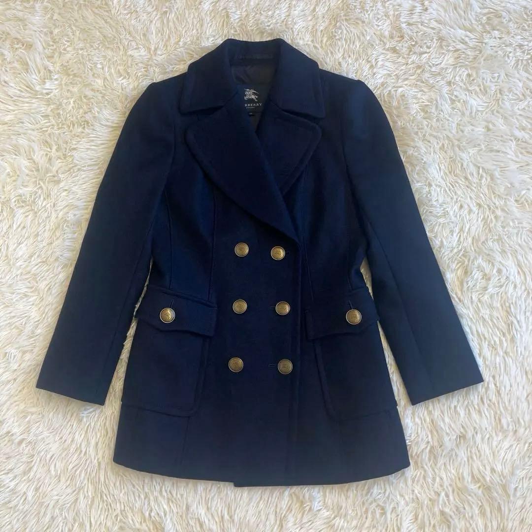 美品 BURBERRY LONDON ネイビー ピーコート 金ボタン 38 - メルカリ