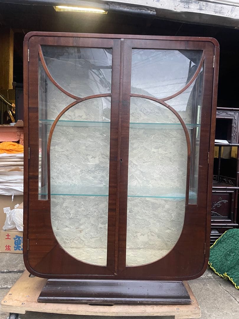 Kグラスキャビネット　マホガニー　キャビネット　キュリオケース グラスキャビネット | アンティークショップ ジェオグラフィカ ｜E