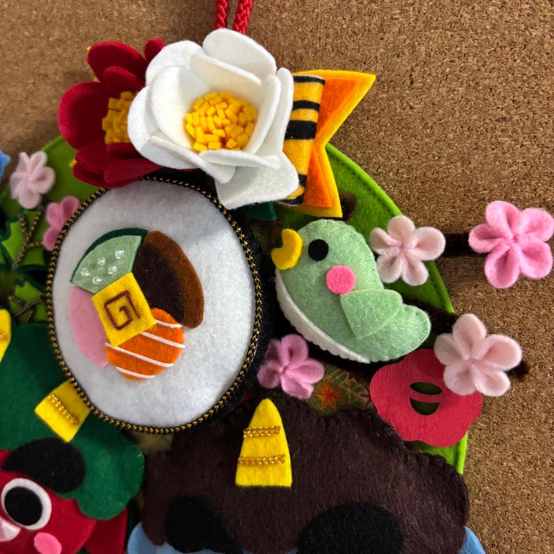ハンドメイド フェルトリース タペストリー 節分 鬼 豆まき - メルカリ