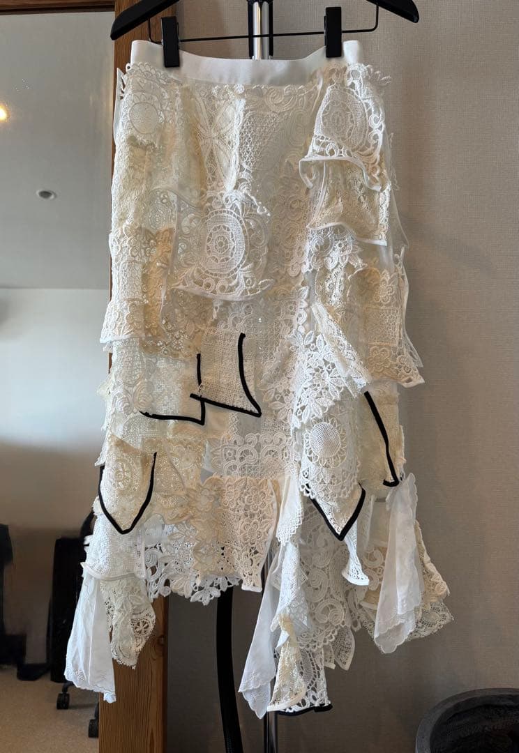 sacai レースパッチワーク スカート 美品 sacai サカイ パッチワーク チェックスカート スカート｜Yahoo