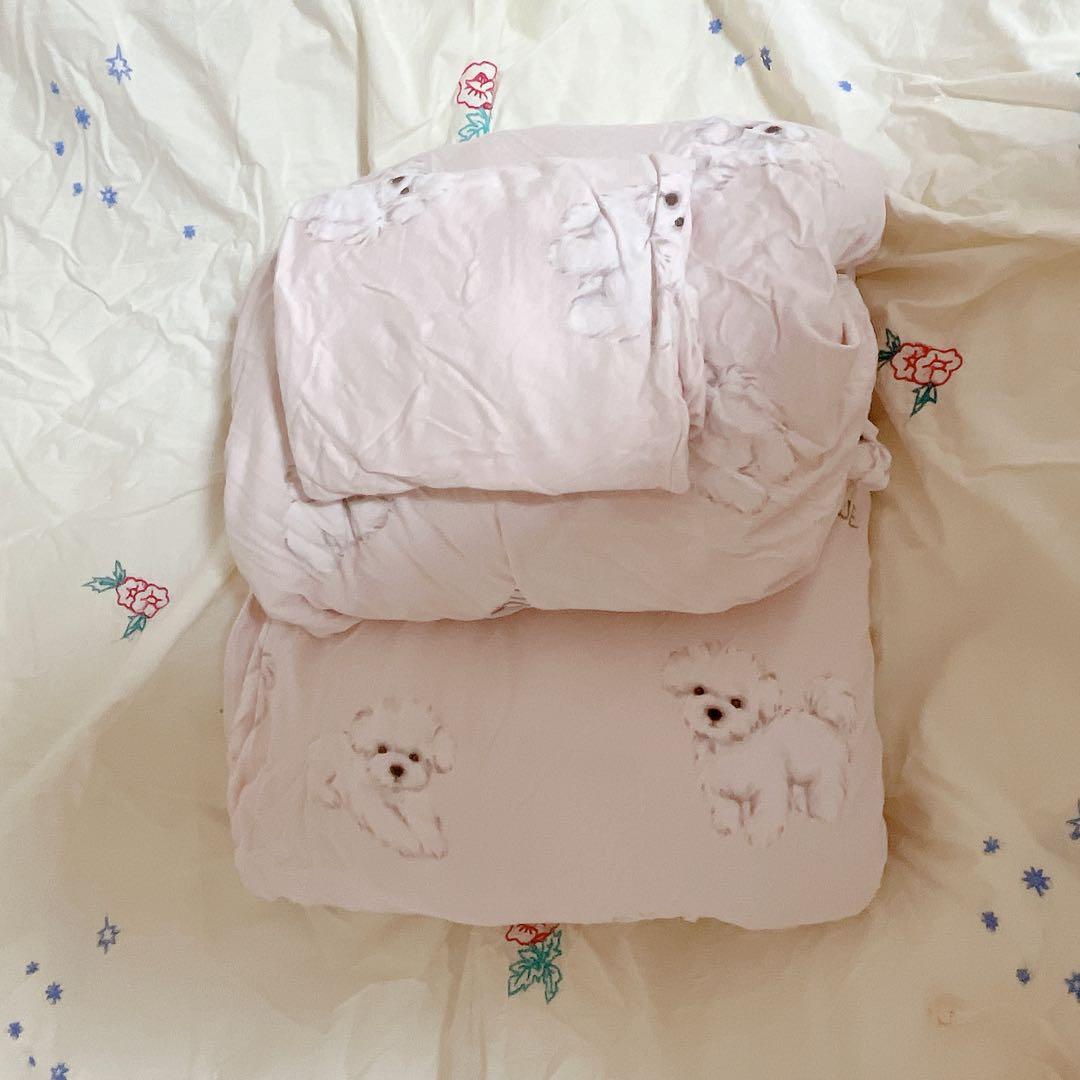 ジェラートピケ SLEEP DOG柄 3点セット シングル マルチーズ ピンク