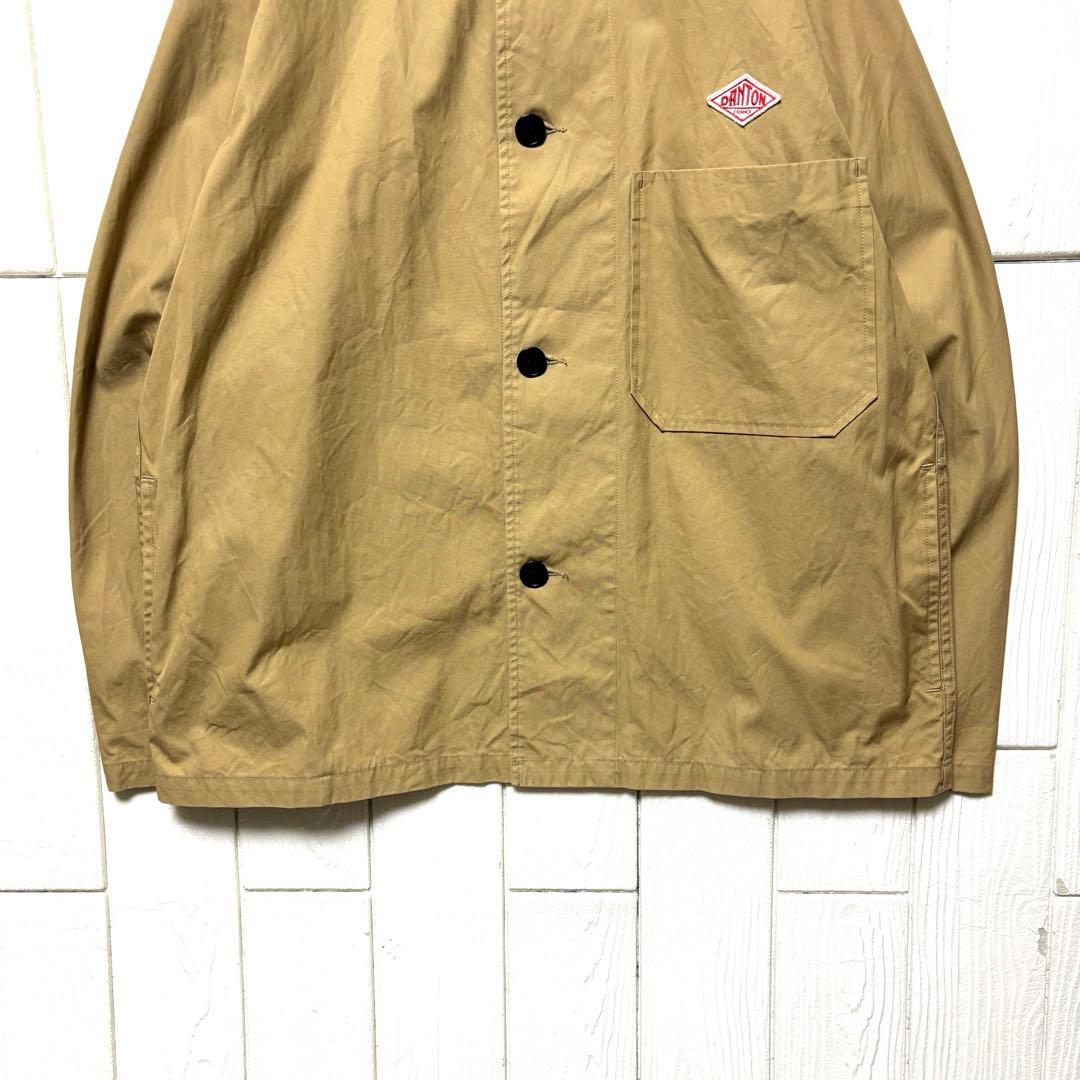 日本製 DANTON ダントン ノーカラー ジャケット ベージュ色 Lサイズ
