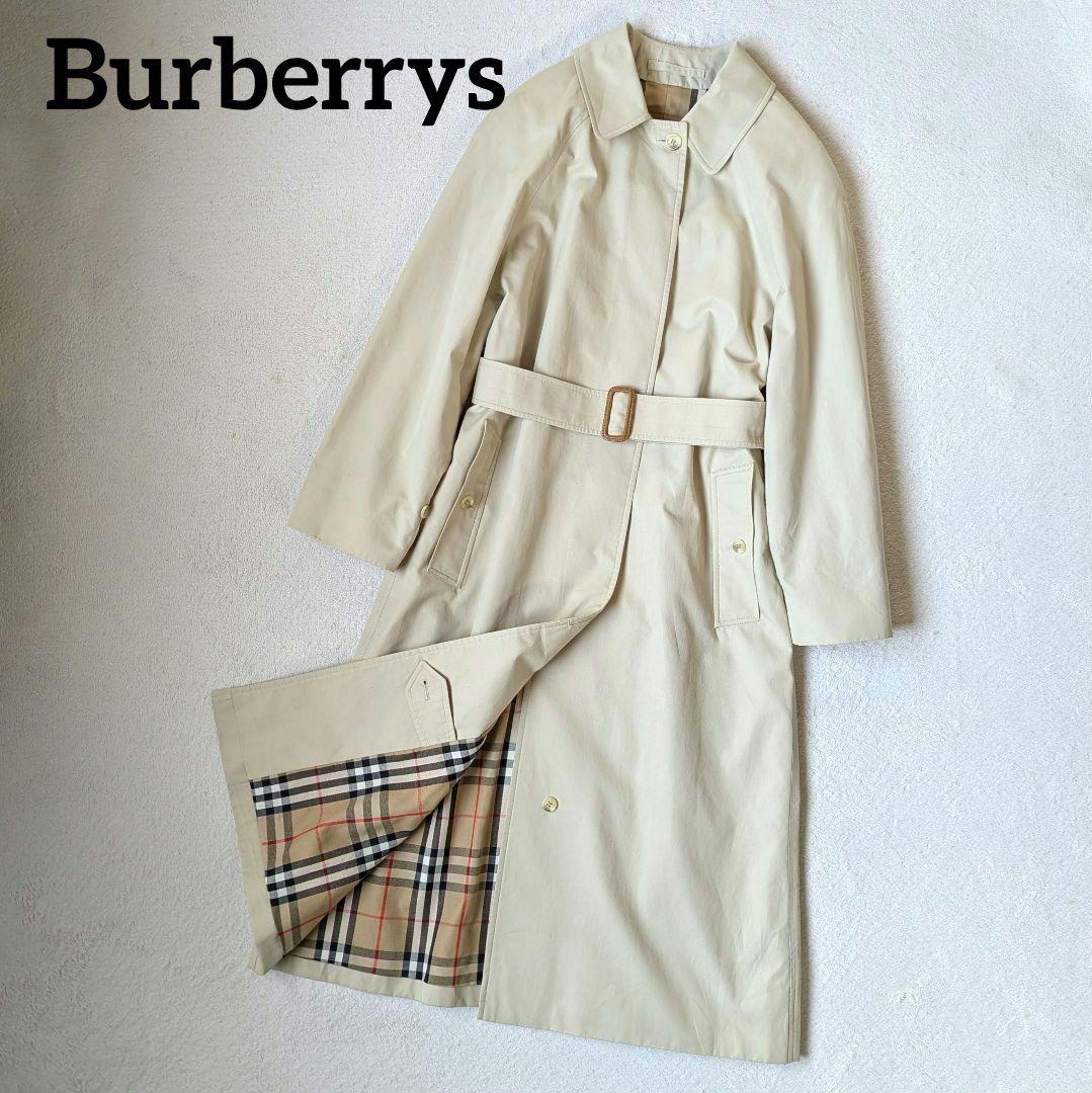 バーバリーズ トレンチコート アイボリー ノバチェック ベルト付き L