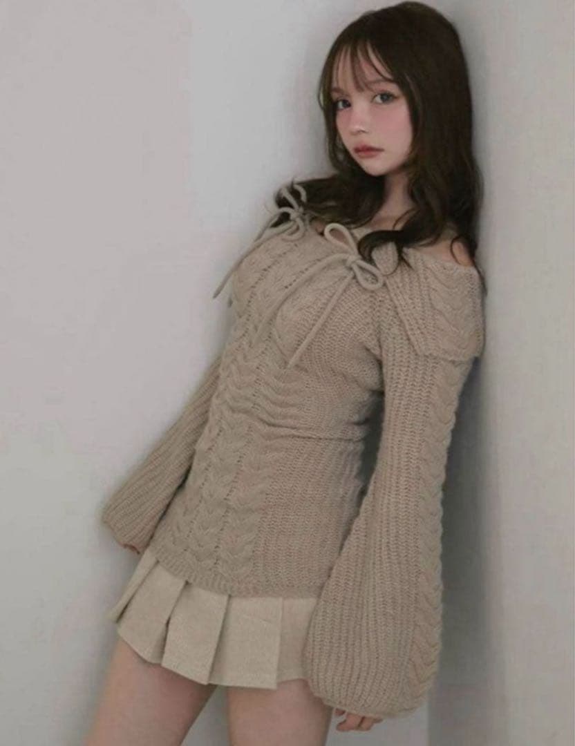 トップス andmary Aura cable knit tops Aura cable knit tops andmary - メルカリ