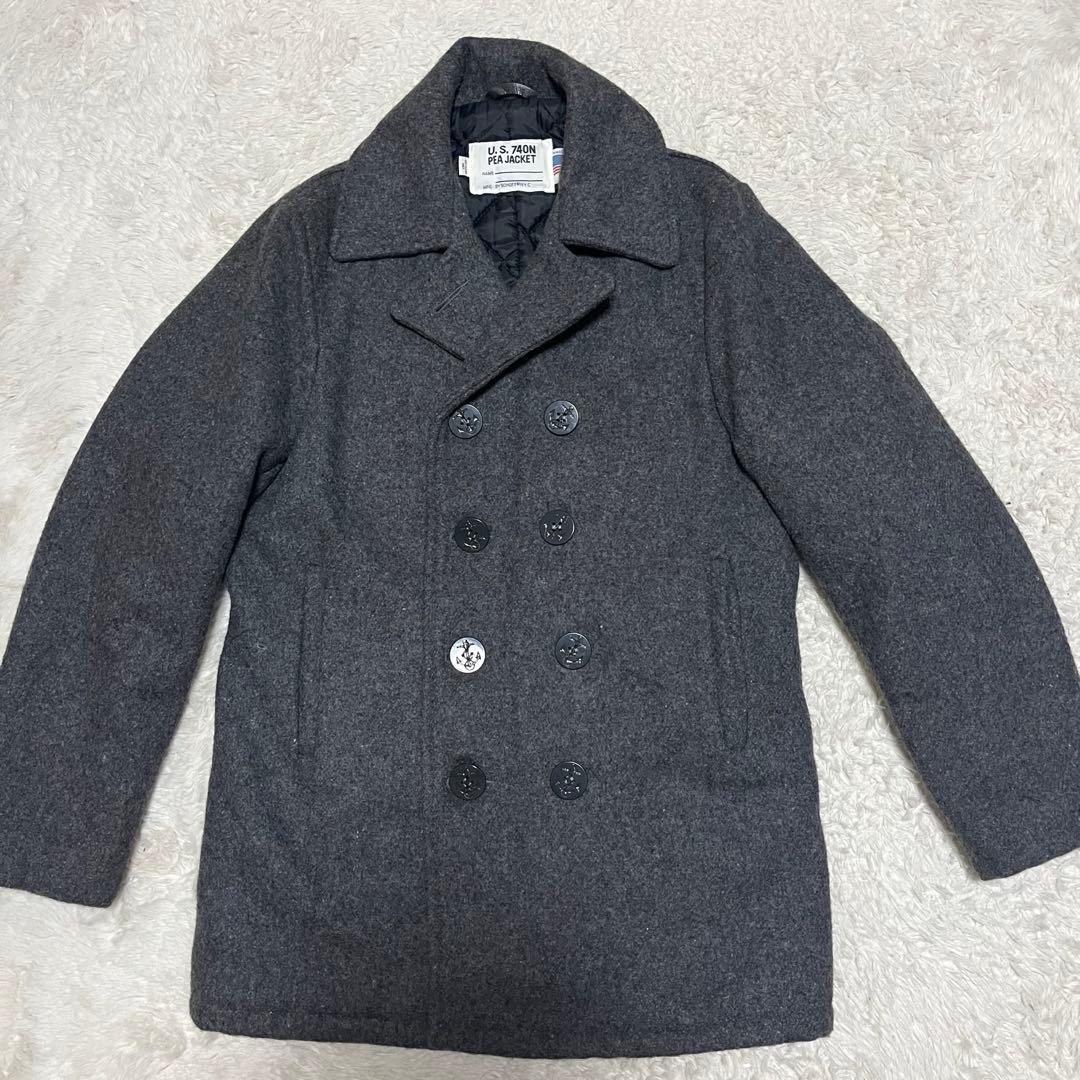 Schott U.S.740N ピーコート グレー USA製 メルトンウール