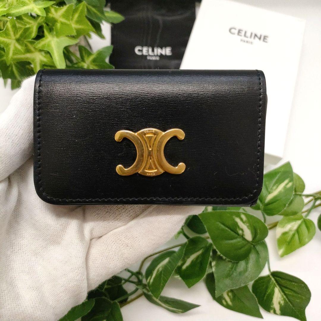 セリーヌ　6連キーケース　トリオンフ　ブラック　ゴールド　レザー 楽天市場】CELINE セリーヌ キーケース TRIOMPHE トリオンフ 10L813DPV