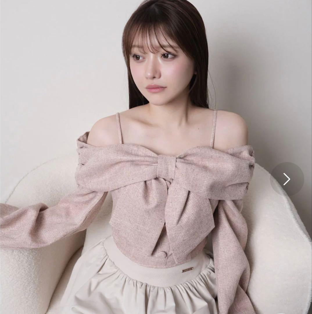 リップサービス　リボンオフショルロングスリーブトップス リップサービス LIP SERVICE リボンオフショルロングスリーブトップス