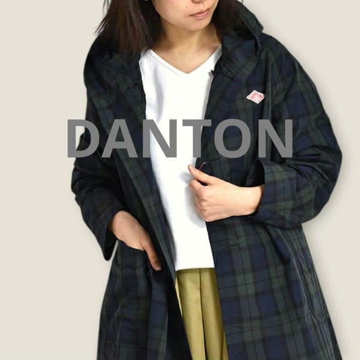 DANTON ダントン ブラックウォッチナイロンタフタフーデッドコート DANTON [ダントン] W INSULATION HOODED COAT [DT-A0526PNT