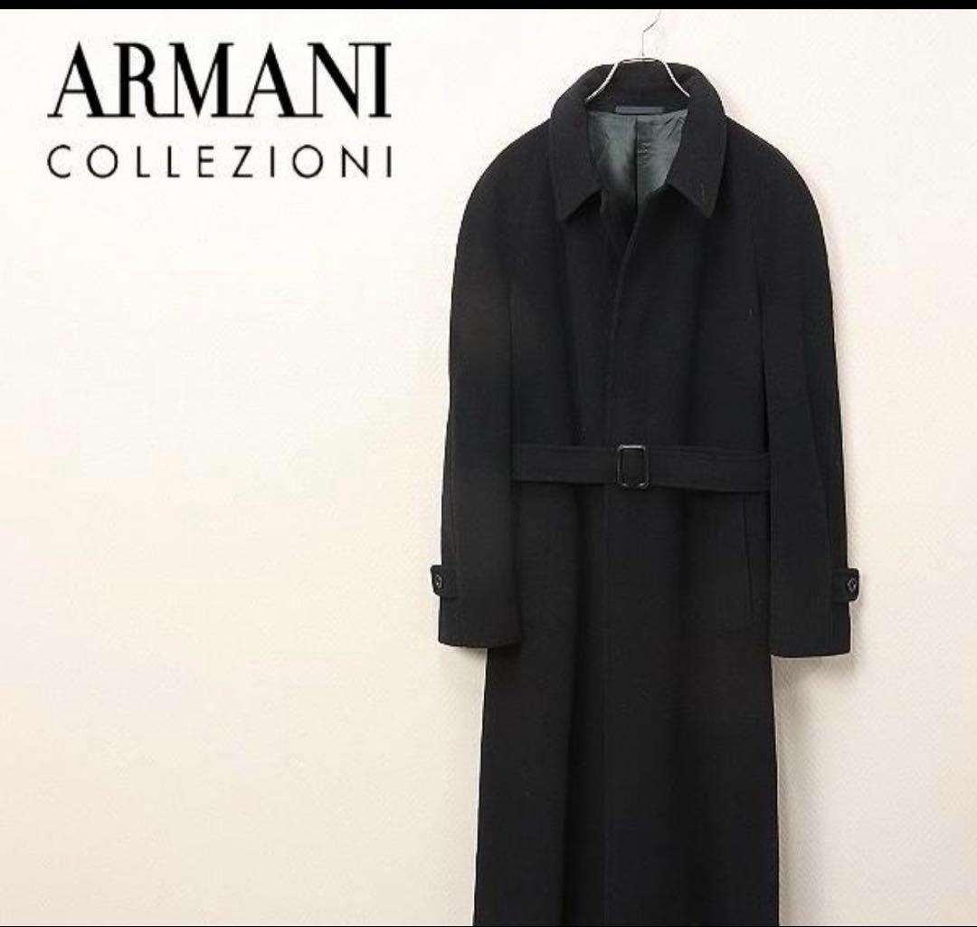 ARMANI COLLEZIONI ブラックトレンチコート ベルト付属無 ARMANI EXCHANGE トレンチコート コート 「A|X アルマーニ