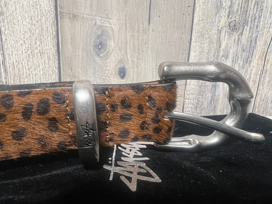 stussy ベルト レオパード Bamboo Buckle Belt - メルカリ
