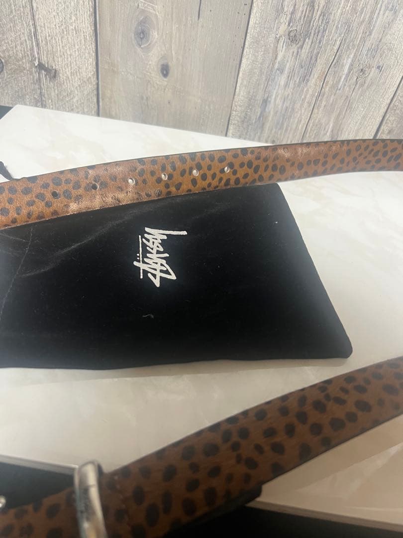 stussy ベルト レオパード Bamboo Buckle Belt - メルカリ