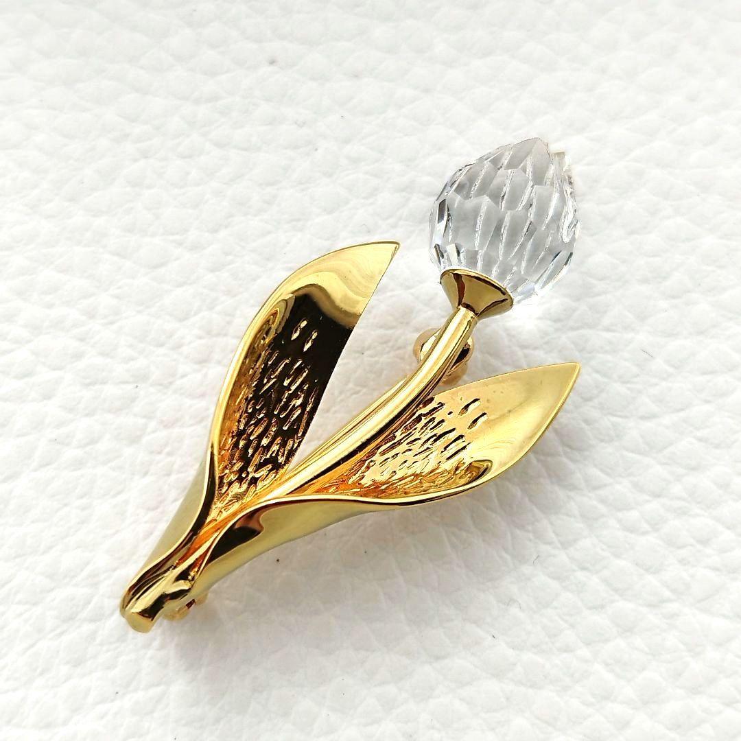 美品】SWAROVSKI スワロフスキー ブローチ チューリップ クリスタル