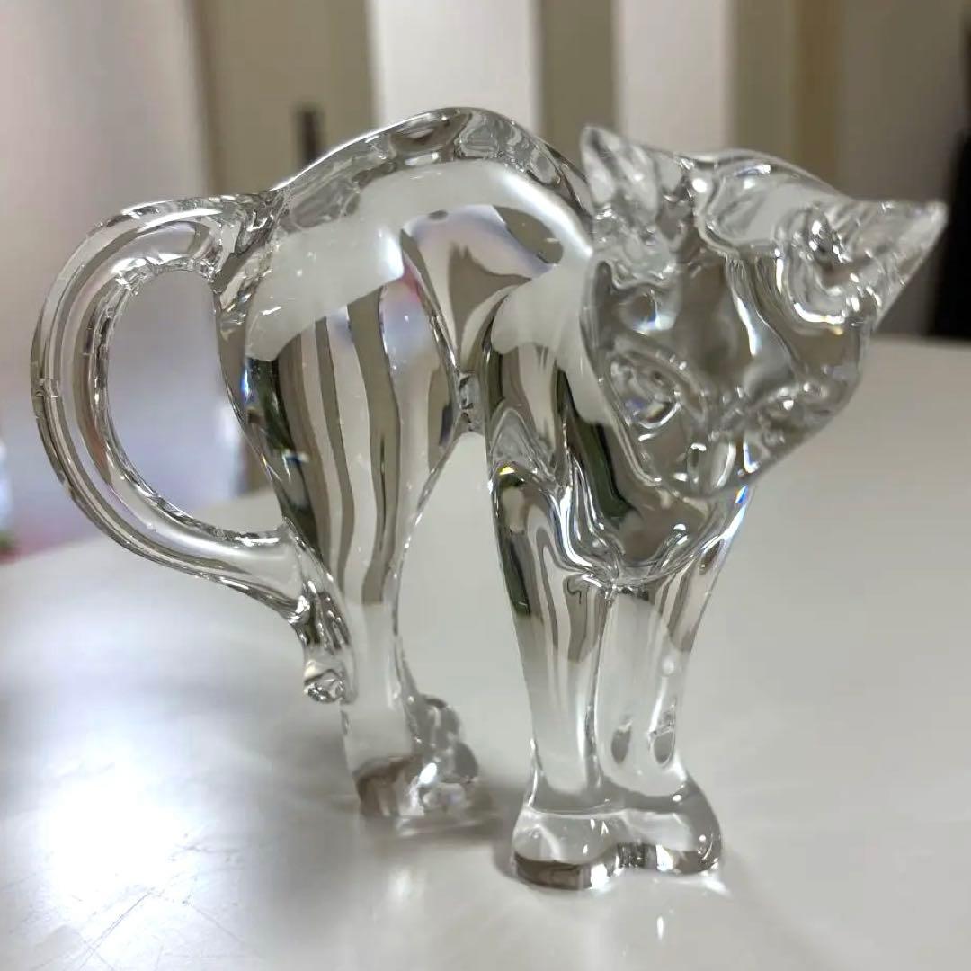 k*n様 バカラ クリスタル 猫 Baccarat Maneki-Neko Lucky Cat Fortune Cat Clear Crystal Glass