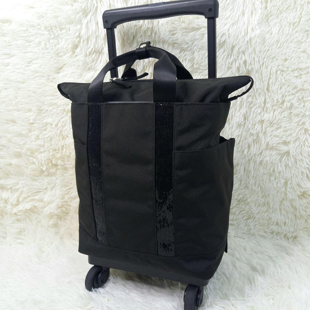 SWANY スワニー D-571 ルーミィ キャリーバッグ スパンコール グレー D-571 ルーミィ (M18) ピンクベージュ <T2キャスター・4輪ストッパー付