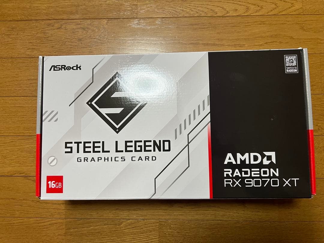 グラフィックボード・グラボ・ビデオカード Asrock Radeon RX 9070 XT SteelLegend16GB ASRock、「Radeon RX 9070 XT」搭載ビデオカードのブラックモデル