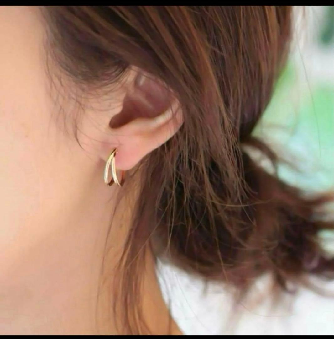 Noir de poupee k10 pierce フープ ノアールドプーペ NOIR DE POUPEE（ノワールドプーペ） ピアス K10 フープピアス25mm