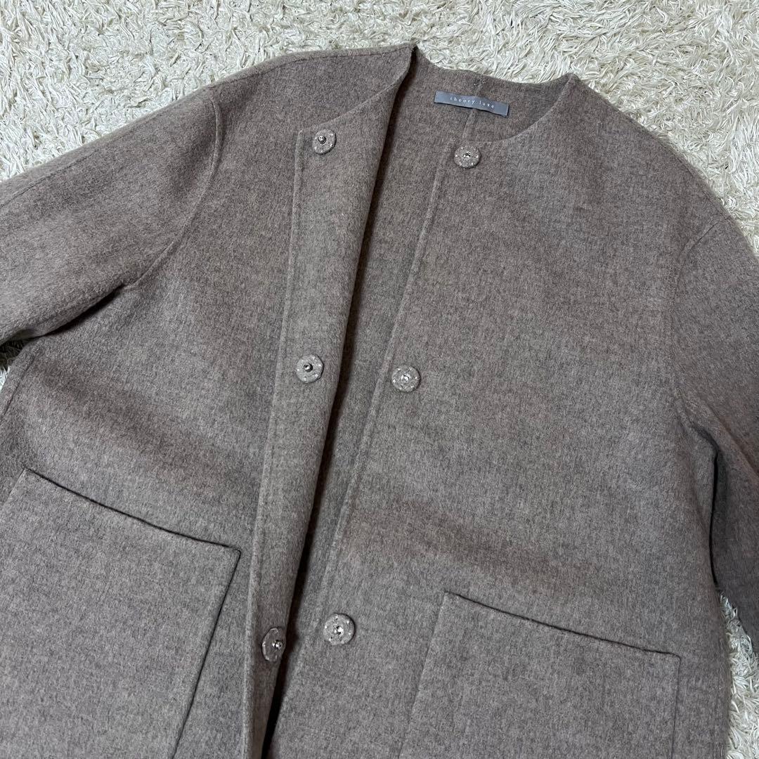 ☆極美品☆セオリーリュクス ノーカラーコート ダブルフェイス