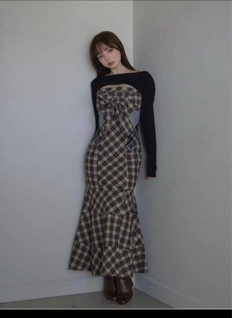 ワンピース andmary Juni check dress ANDMARY】Juni check dress
