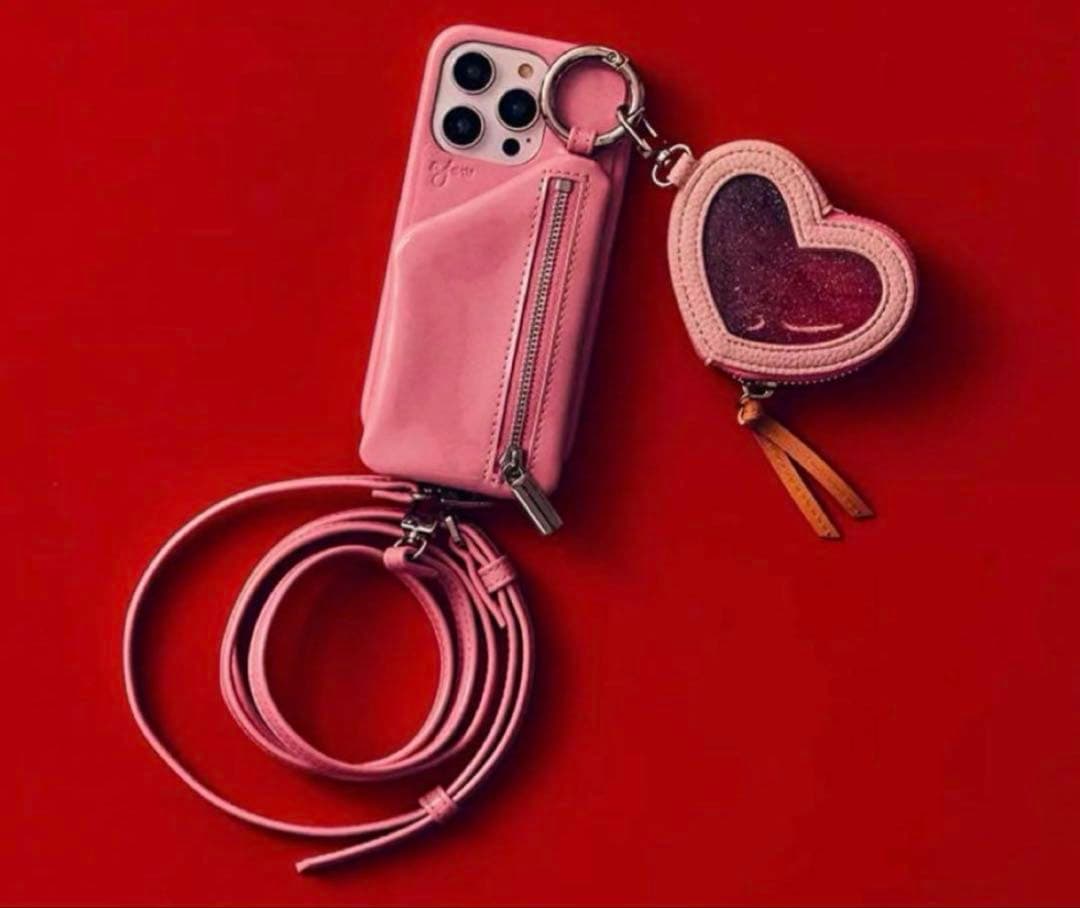 エジュー　iPhone15proケース　バレンタイン限定 fluffy dress HEART | iPhone15ProMax / pink - ajew