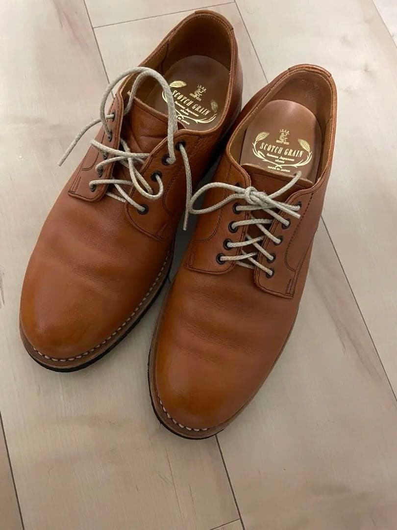 スコッチグレイン 栃木レザー ブラウン ブリックカジュアル74 サイズ