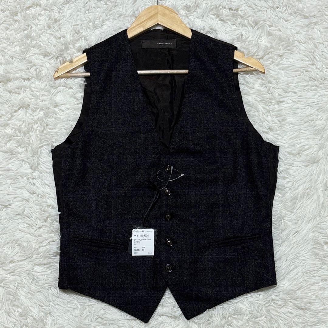 未使用 タリアトーレ ウール ベスト ジレ 44 グレー イタリア製 メンズ アウトレット】TAGLIATORE タリアトーレ ベスト/ジレ/BEN【大きい