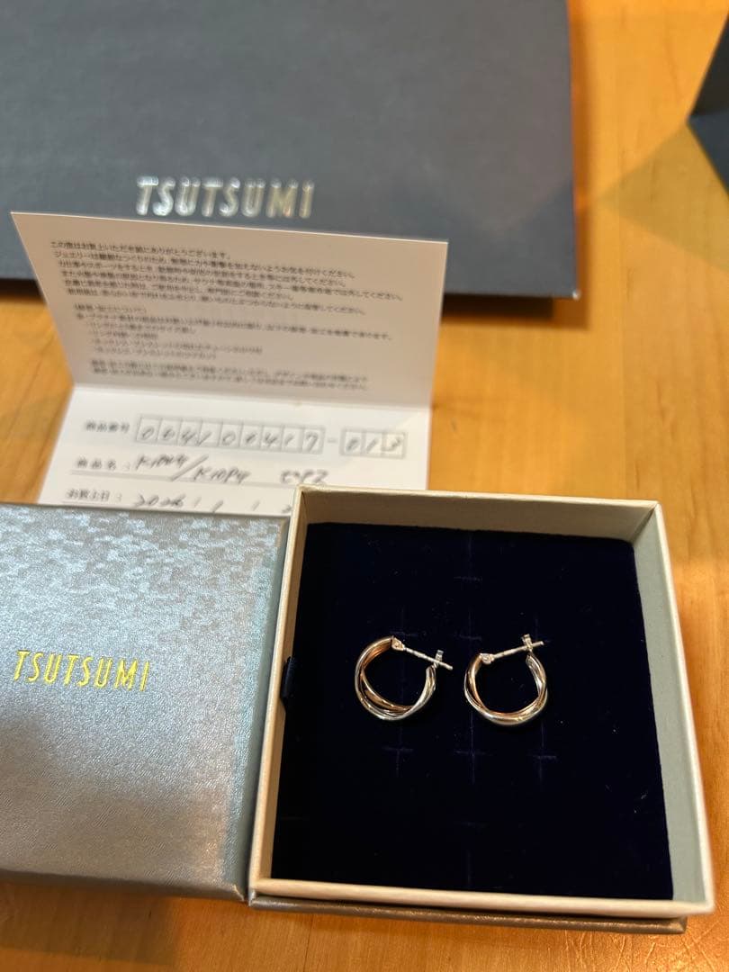 ツツミ　10K フープピアス　K10ホワイトゴールドピンクゴールドピアス K10ホワイトゴールド/K10ピンクゴールドピアス(RPE092-003)|TSUTSUMI