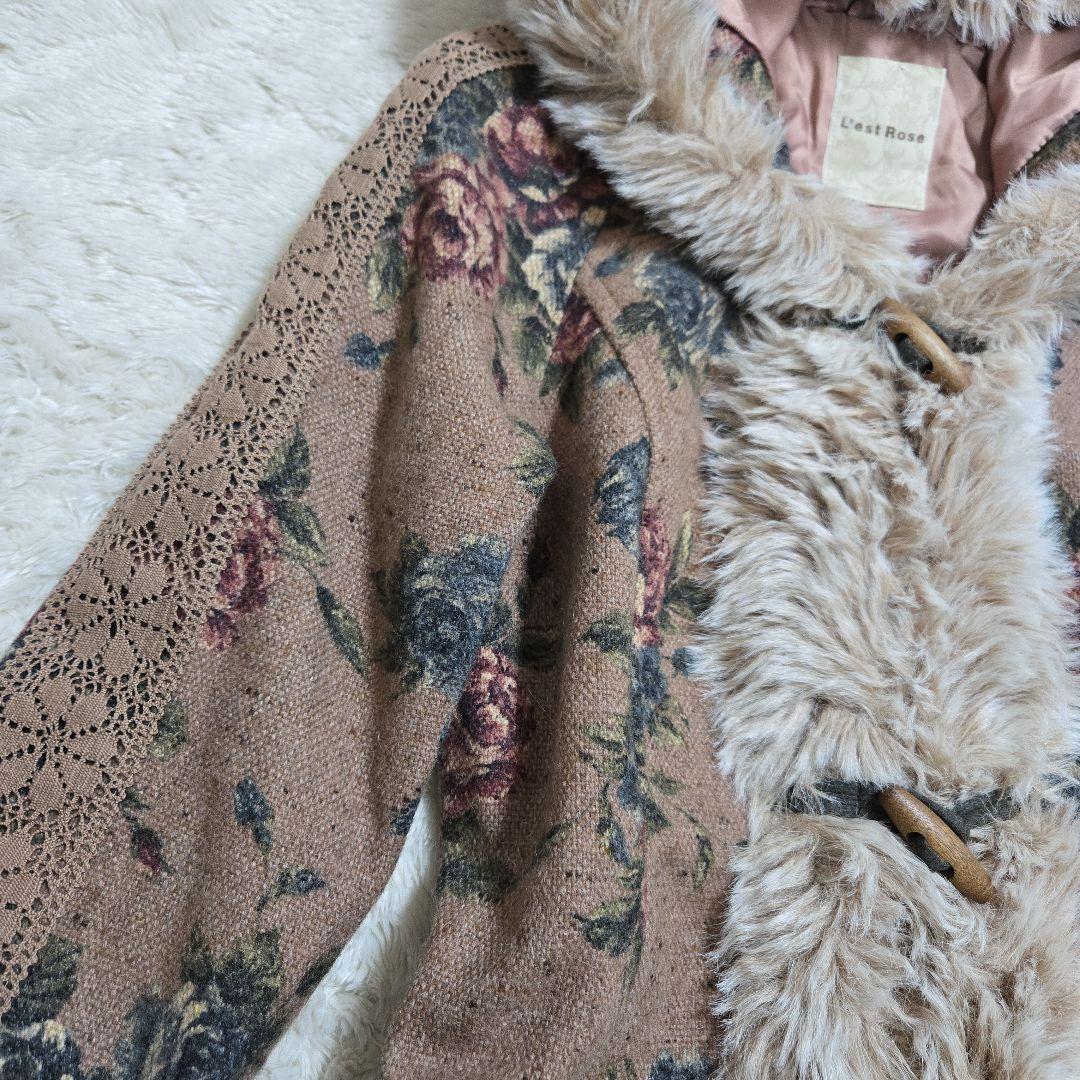 Lest Rose レストローズ ダッフルコート ゴブラン レース 花柄 日本製