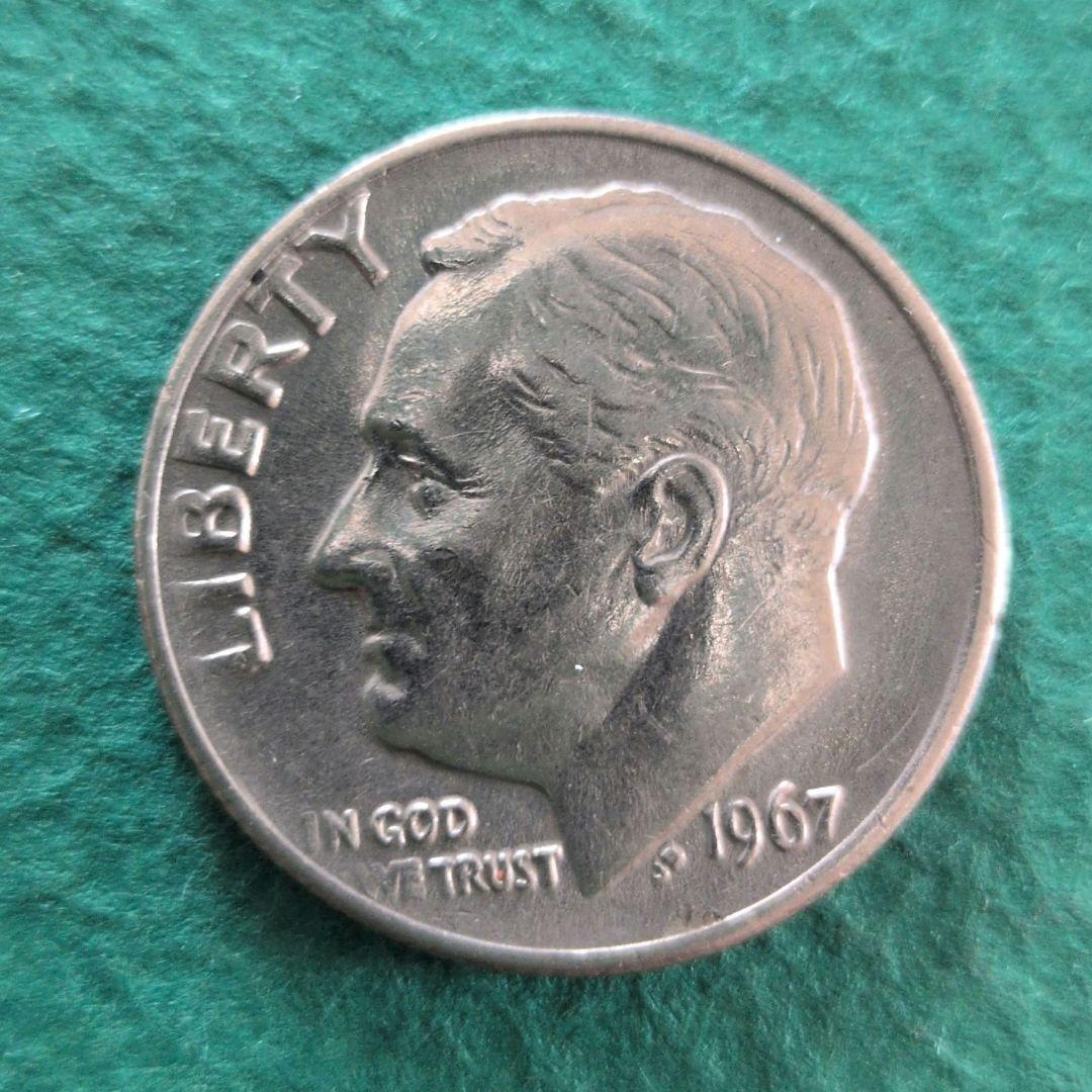 1967年 LIBERTY ONE DIME 10セント アメリカコイン 硬貨 - メルカリ