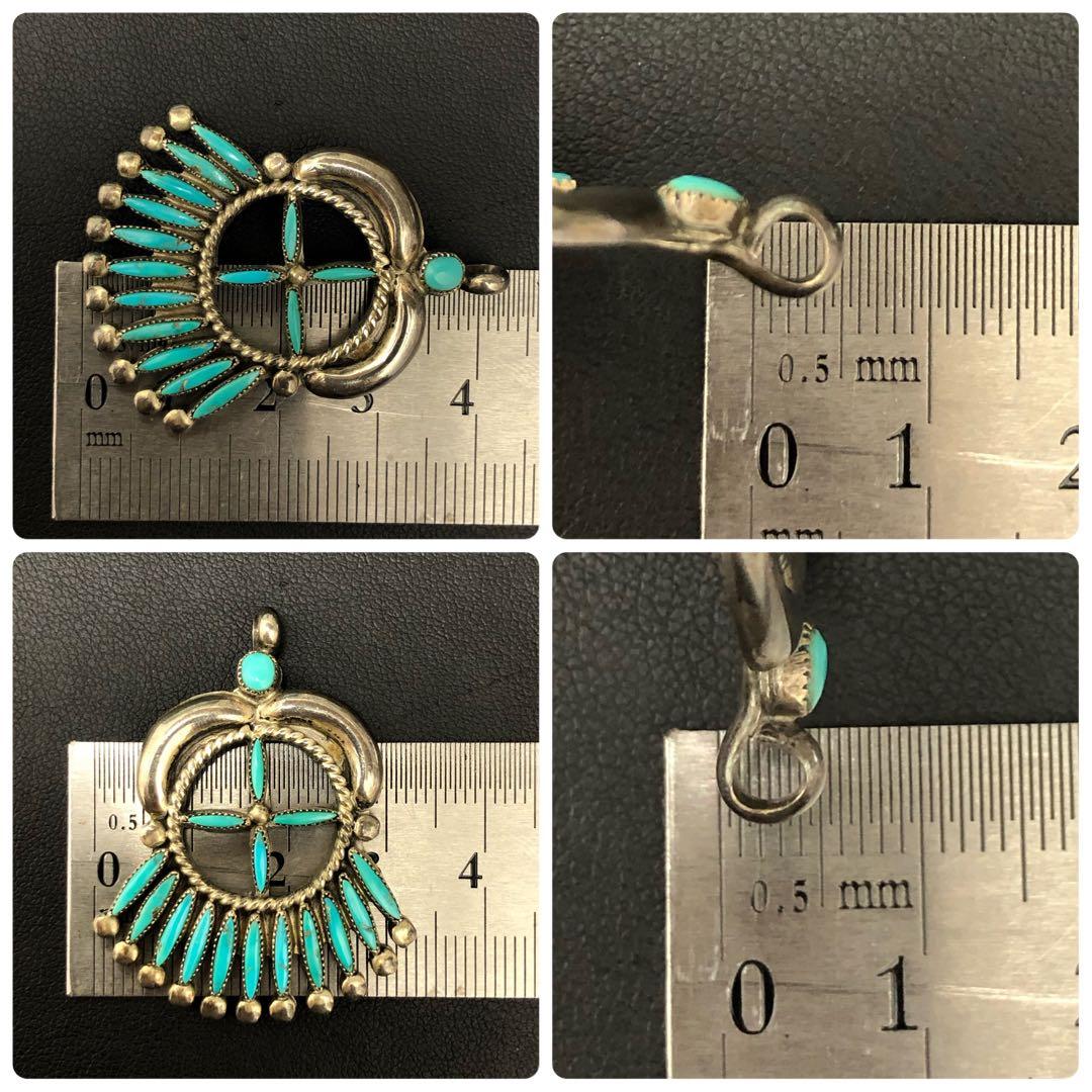 C070203)R. Gchachu Zuni シルバー ターコイズ ペンダント - メルカリ