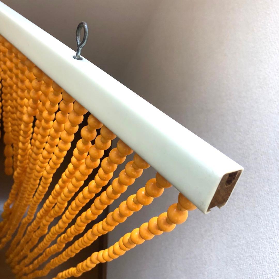 レトロポップ 昭和レトロ ビーズのれん 玉のれん オレンジ カーテン雫