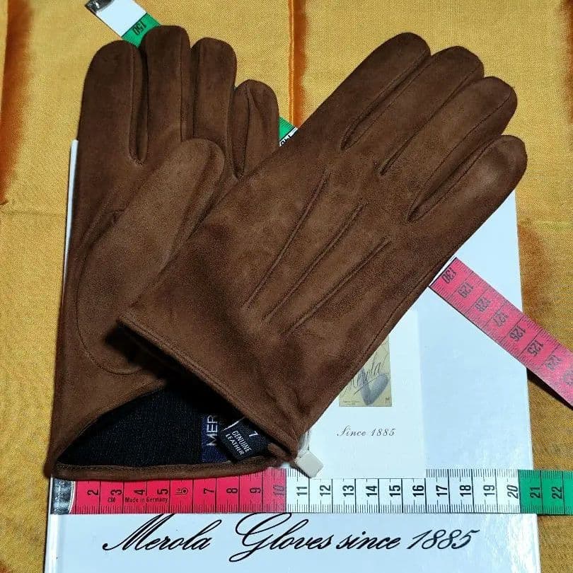 今季 メローラ スエードTANタン色 カシミア黒 グローブ 革手袋 MEROLA imgrc0089220092.jpg