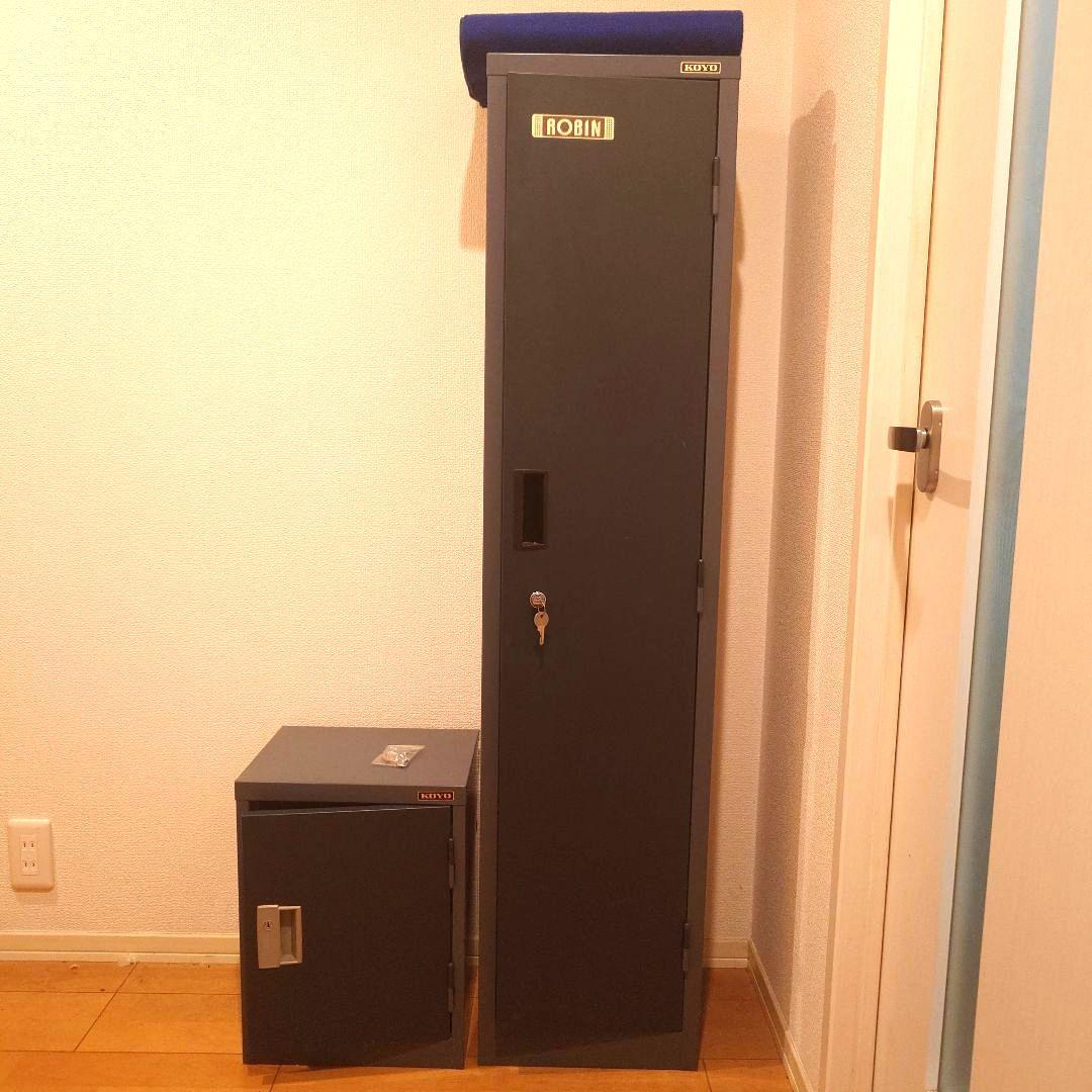 鍵付きグレーのガンロッカー5丁用、弾倉ロッカー 鍵付きスチール製ロッカー ニューグレー 1段 高さ179cm 1人用