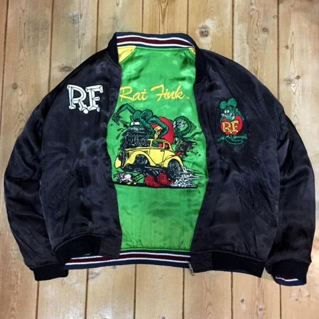 08ss Rat Fink ラットフィンク 中綿 リバーシブル スカジャン L - メルカリ