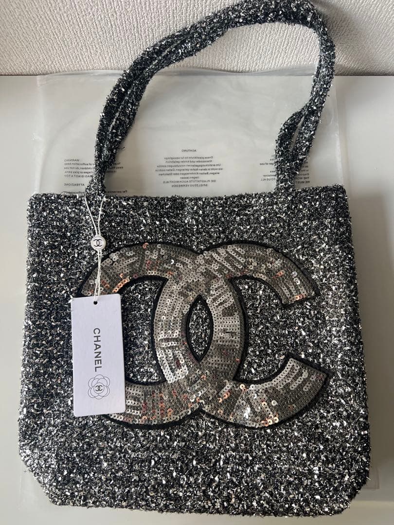 CHANELシャネル ココマークツイードスパンコール トートバッグ CHANEL シャネル ツイード スパンコール トートバッグ レッド ココ