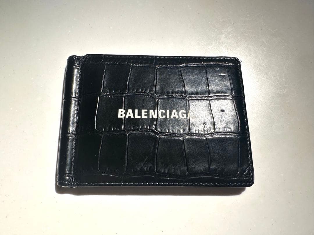 BALENCIAGA バレンシアガ マネークリップ クロコ型押し 折り財布