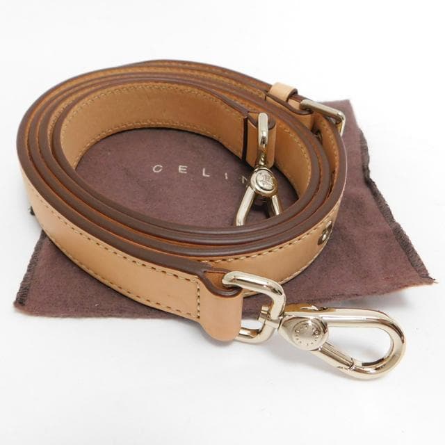 美品 CELINE セリーヌ ショルダーストラップ レザー ヌメ革 セリーヌ ショルダーストラップ ブラウン レザー レディース CELINE