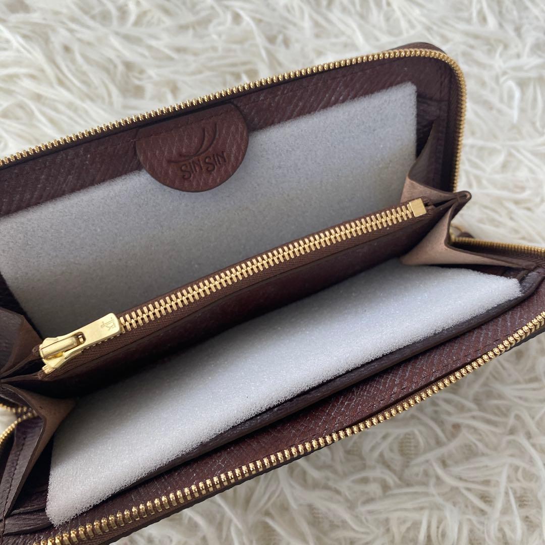 未使用 希少 ロシアンカーフ 新進工房 シンシン 長財布 茶 バタール