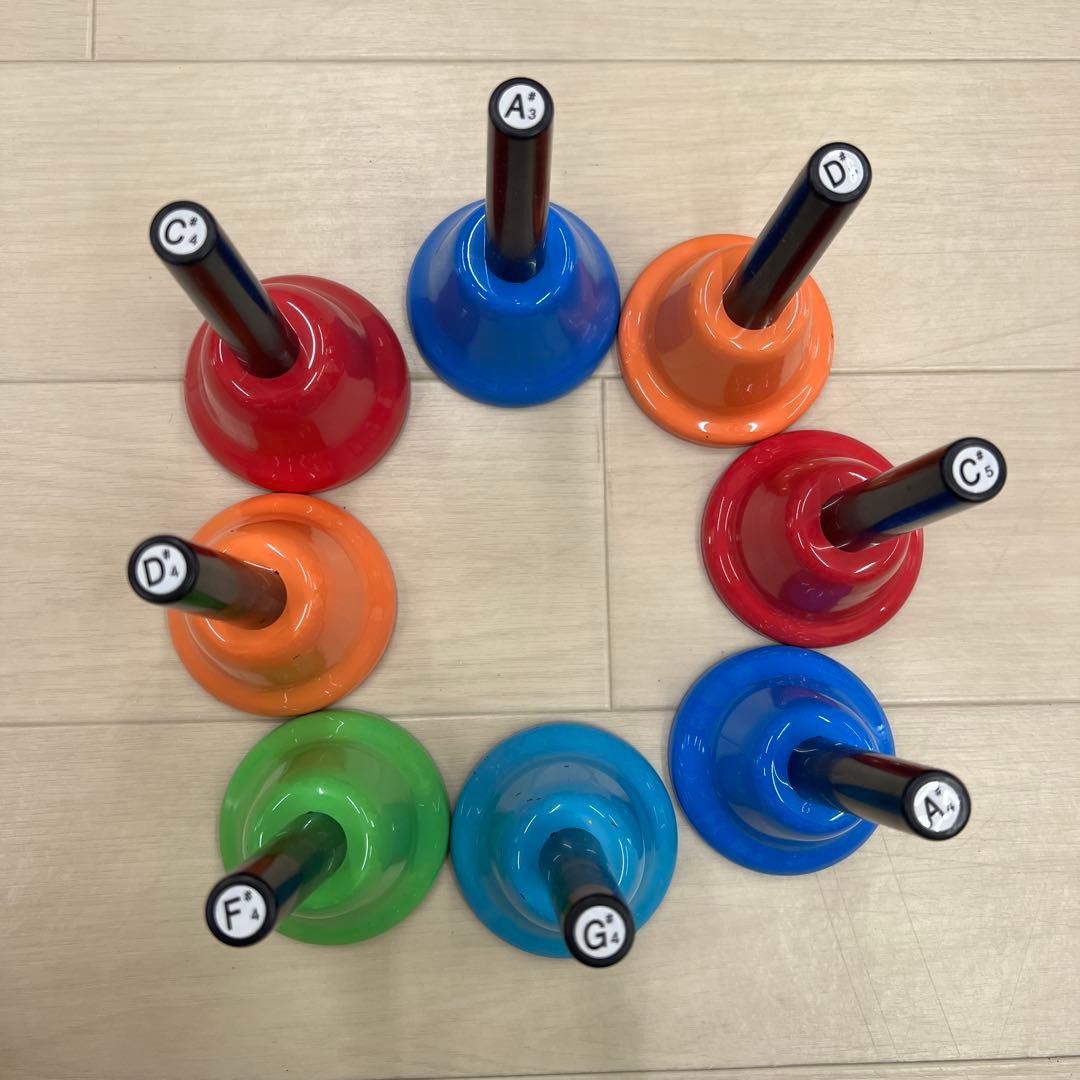 ハンドベルセット カラフル 10個 音階付き Amazon | ENN LLC カラフルハンドベル 8色セット ミュージックベル