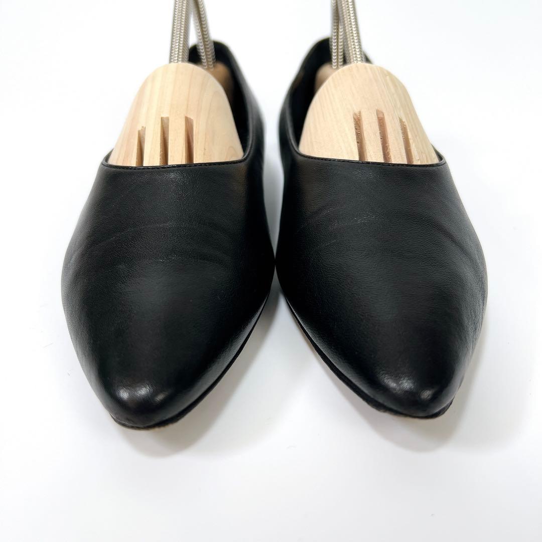 《美品》マノロブラニク レザーパンプス フラットシューズ ブラック 36 箱付き
