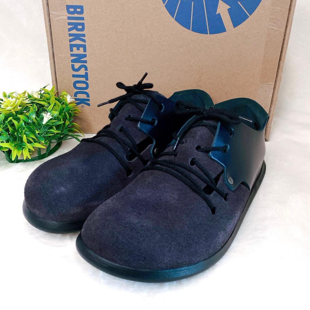 【ほぼ新品】ビルケンシュトック モンタナ 38 ネイビー スエード レザー BIRKENSTOCK - ビルケンシュトック モンタナ (スエード／オイルレザー
