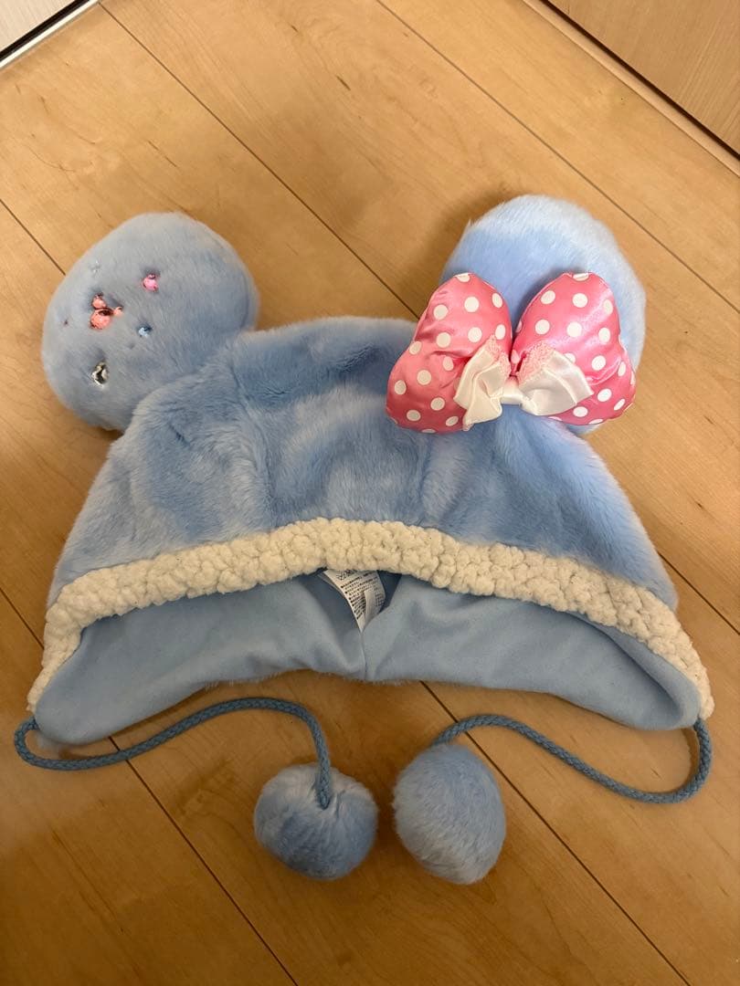 ディズニーファンキャップ ミニー 水色 ディズニー ファンキャップ ブルー 青 もこもこ ミッキー ミニー 星型
