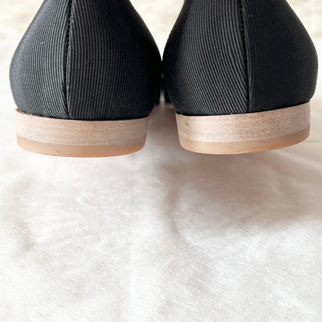 サルヴァトーレフェラガモ レザーパンプス ブラック リボン ヴァラ 黒